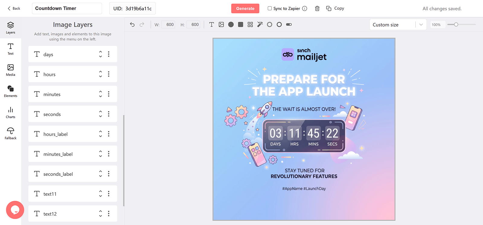 Mailjet Countdown Timer Generator for Email