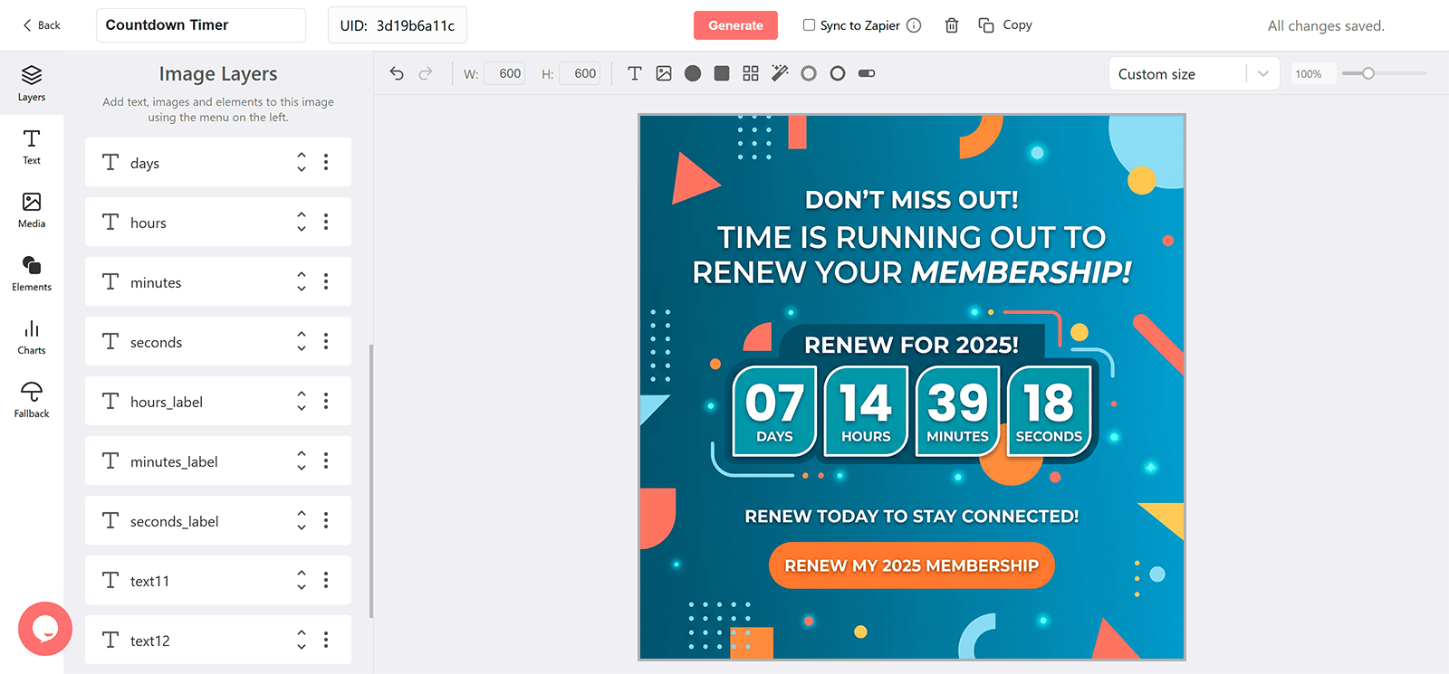 Membership Renewal Email Countdown Timer Generator
