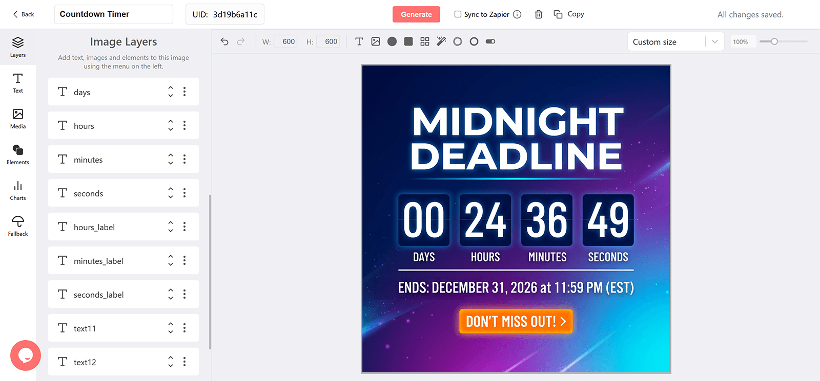 Midnight Deadline Email Countdown Timer Generator