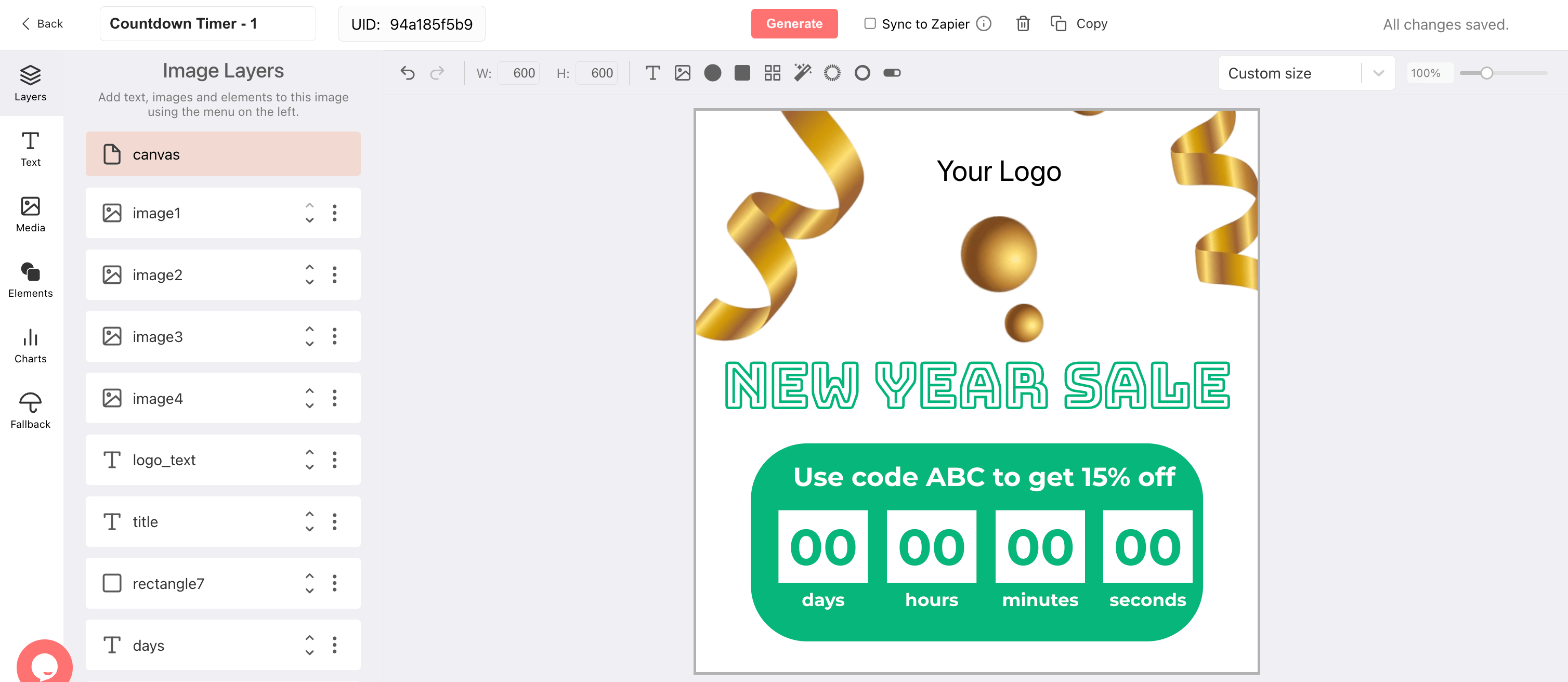 New Year Sale Email Countdown Timer Generator