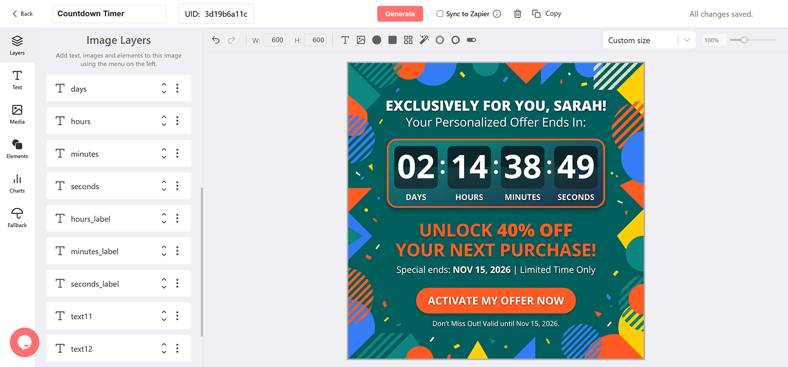 Personalized Email Countdown Timer Generator