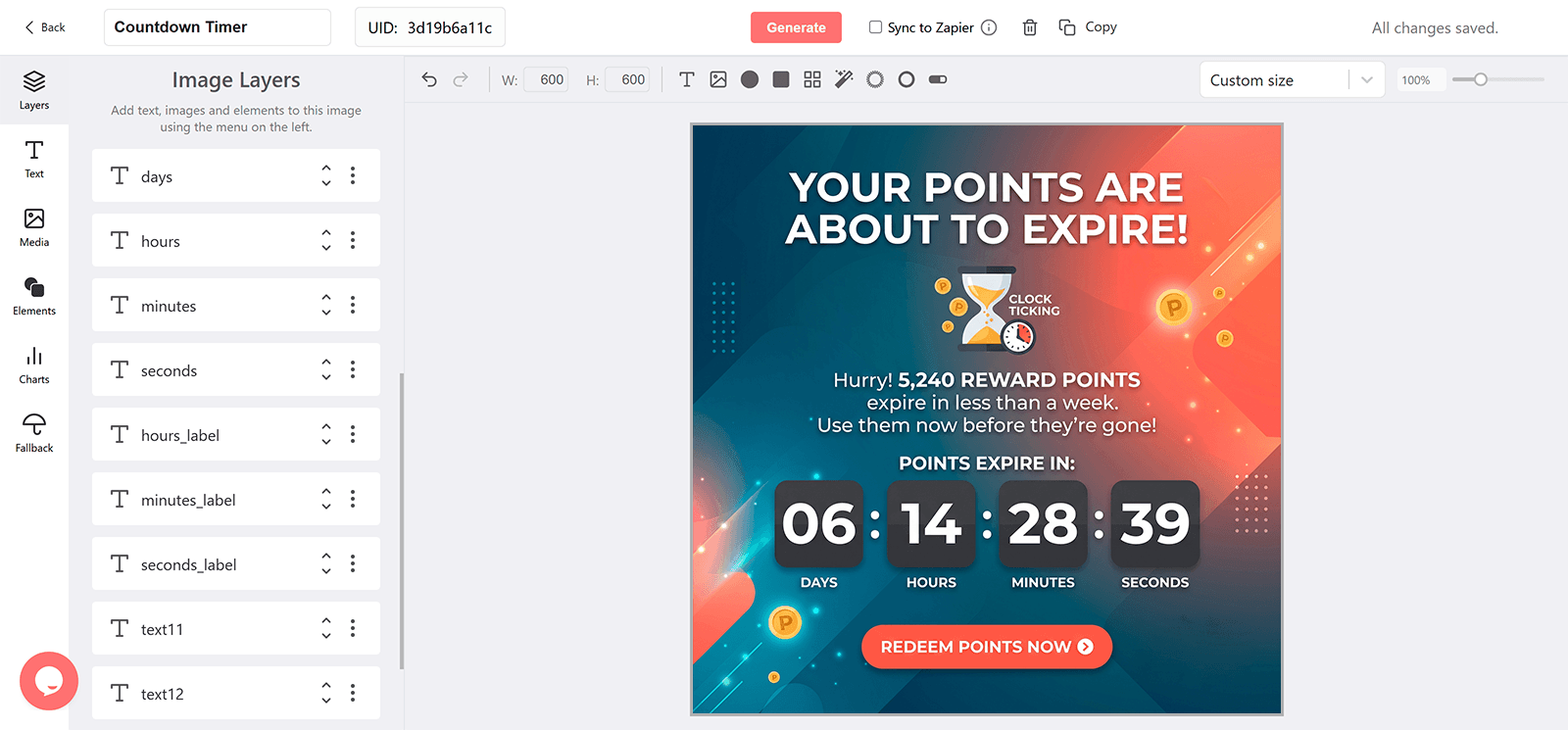 Points Expire Email Countdown Timer Generator