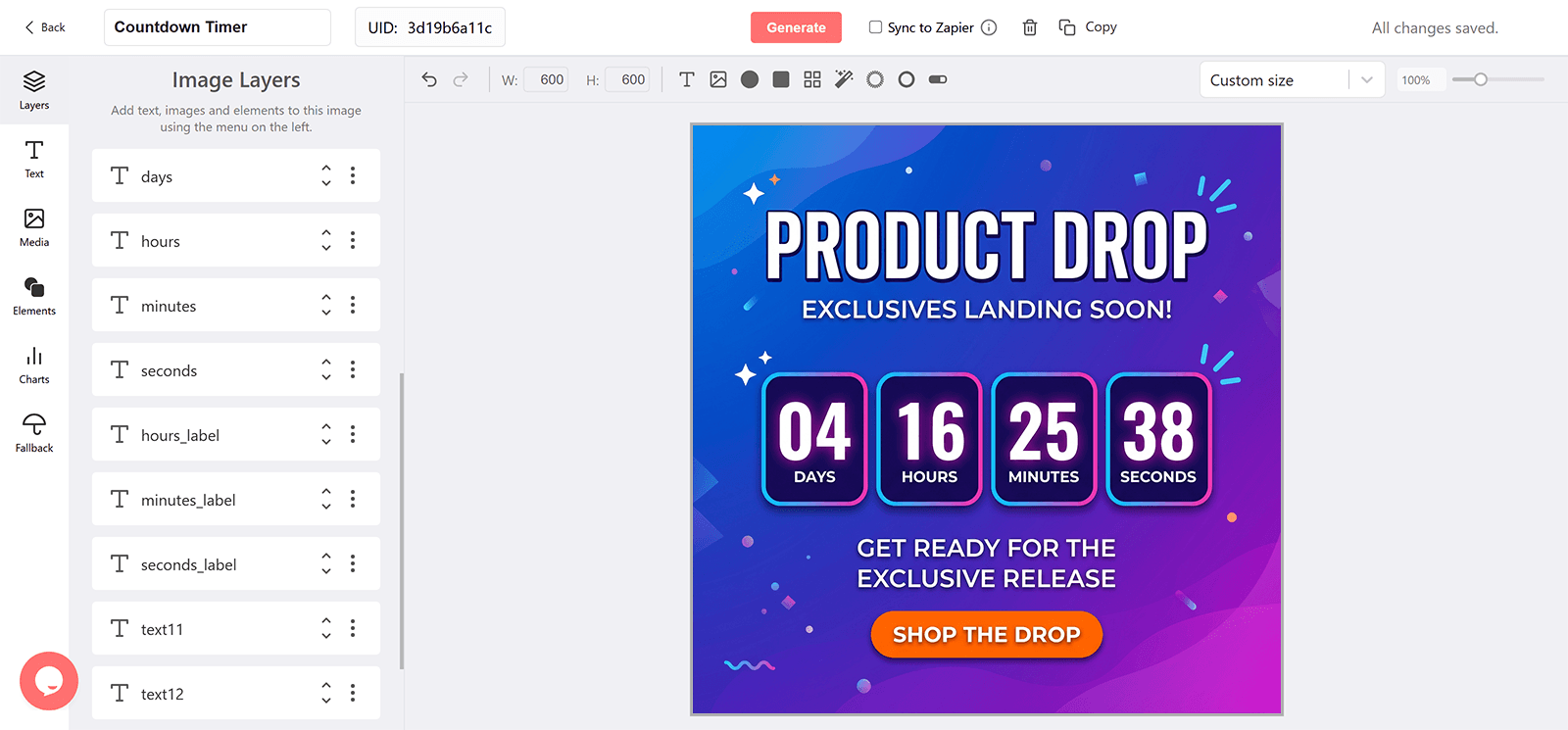 Product Drop Email Countdown Timer Generator