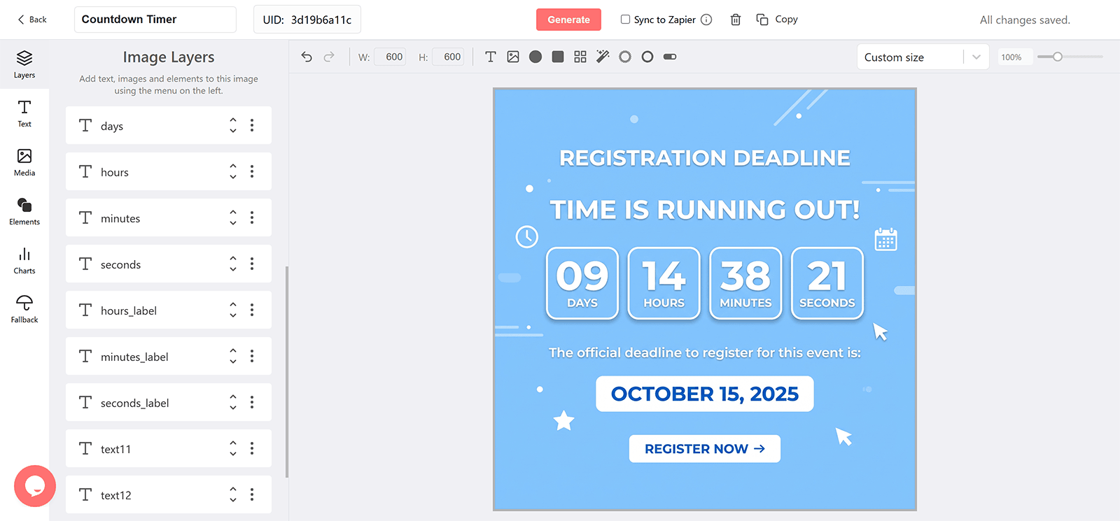 Registration Deadline Email Countdown Timer Generator