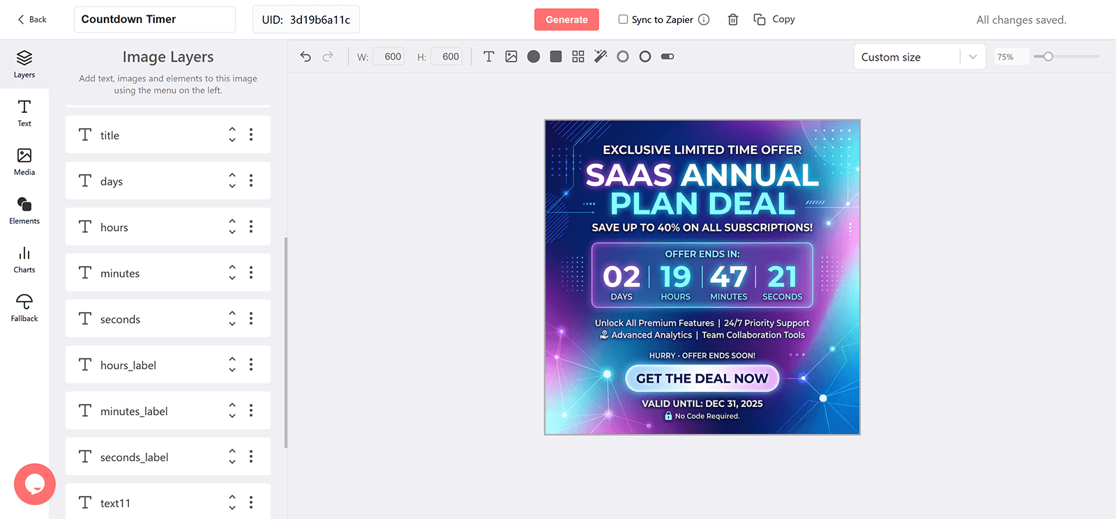 SaaS Offer Email Countdown Timer Generator