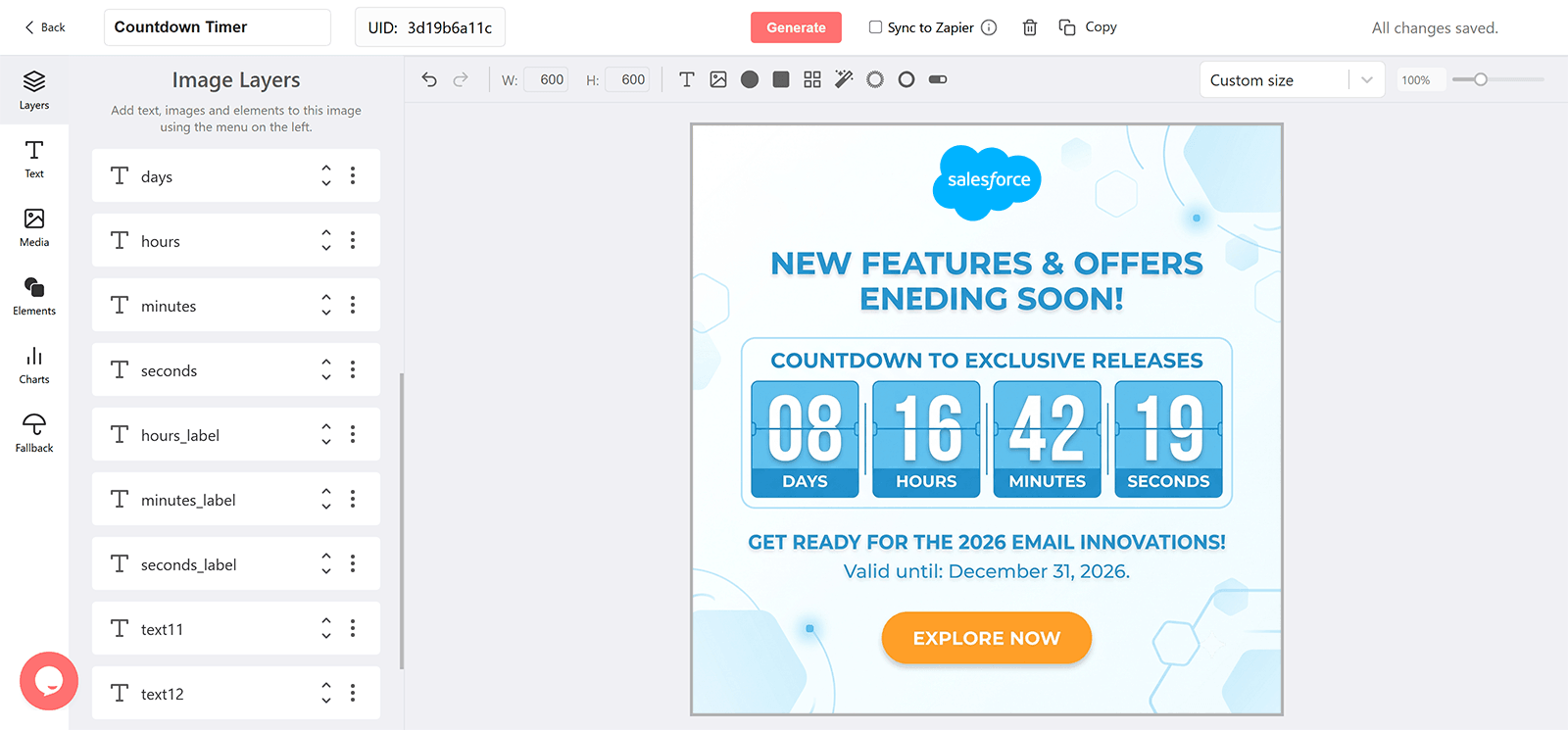 Salesforce Marketing Cloud Countdown Timer Generator