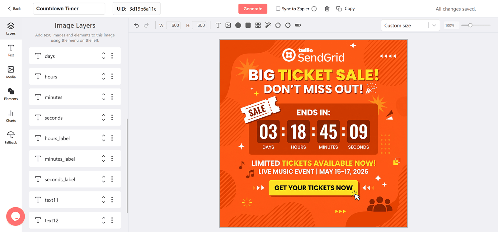 SendGrid Countdown Timer Generator for Email