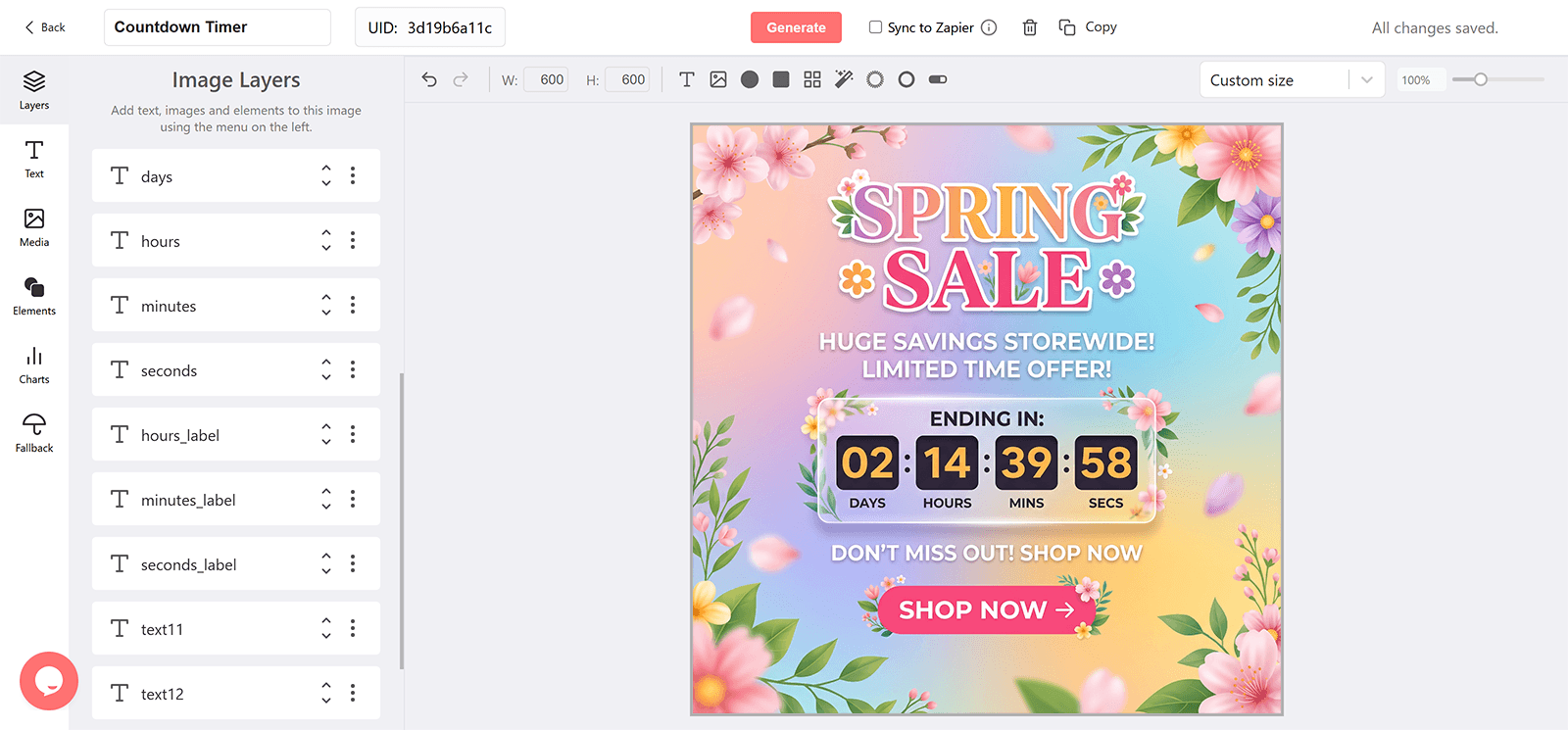 Spring Sale Email Countdown Timer Generator