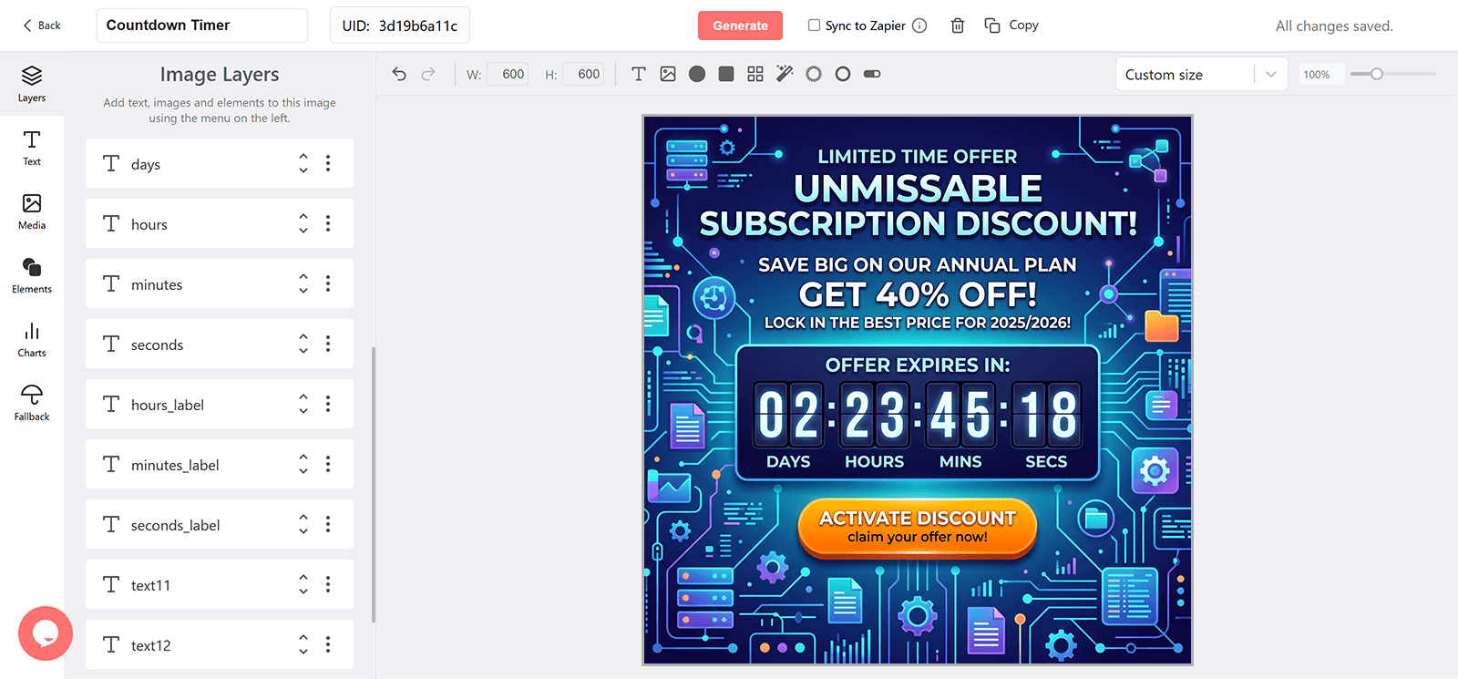 Subscription Discount Email Countdown Timer Generator