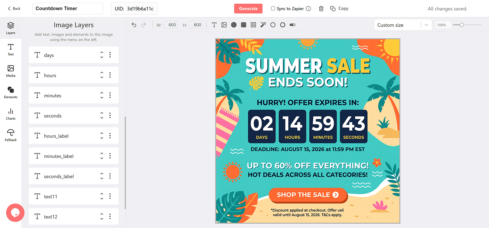 Summer Sale Email Countdown Timer Generator