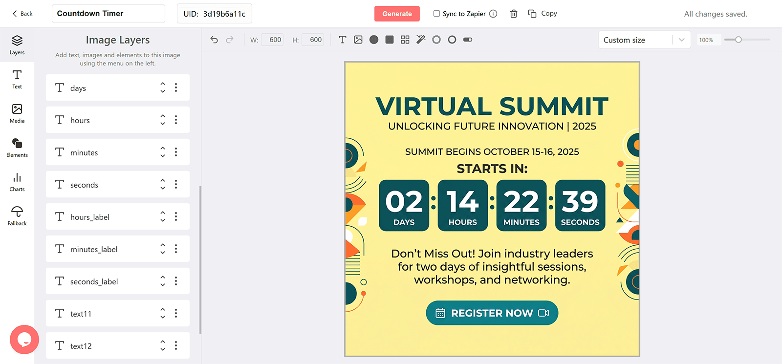 Virtual Summit Email Countdown Timer Generator