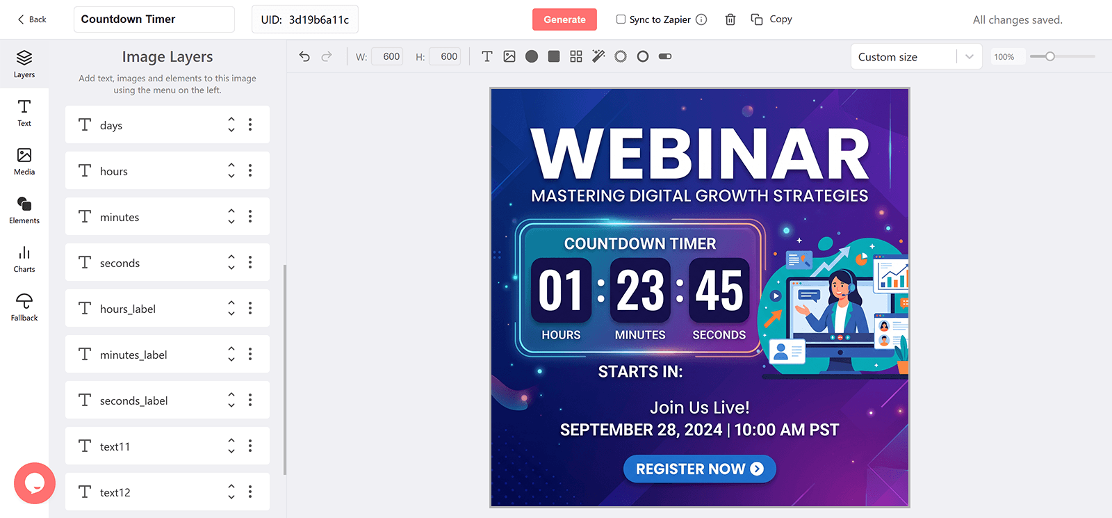 Webinar Email Countdown Timer Generator