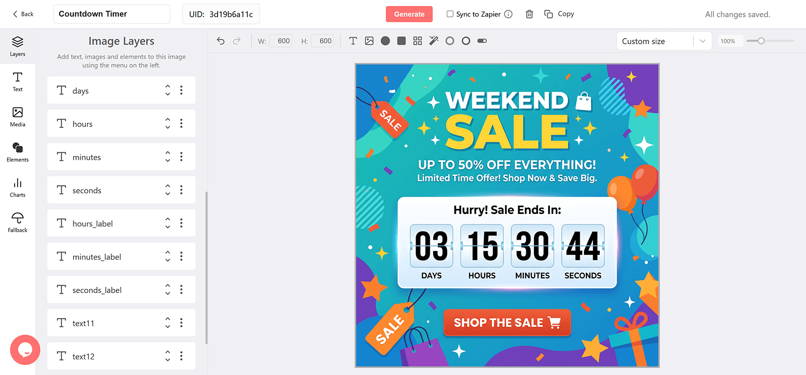 Weekend Sale Email Countdown Timer Generator