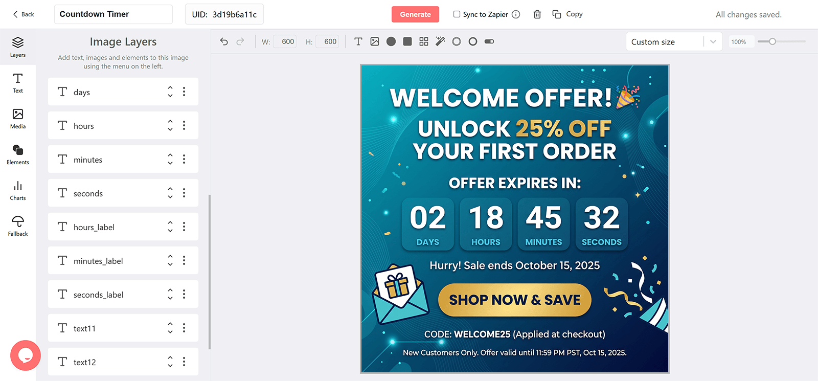 Welcome Offer Email Countdown Timer Generator