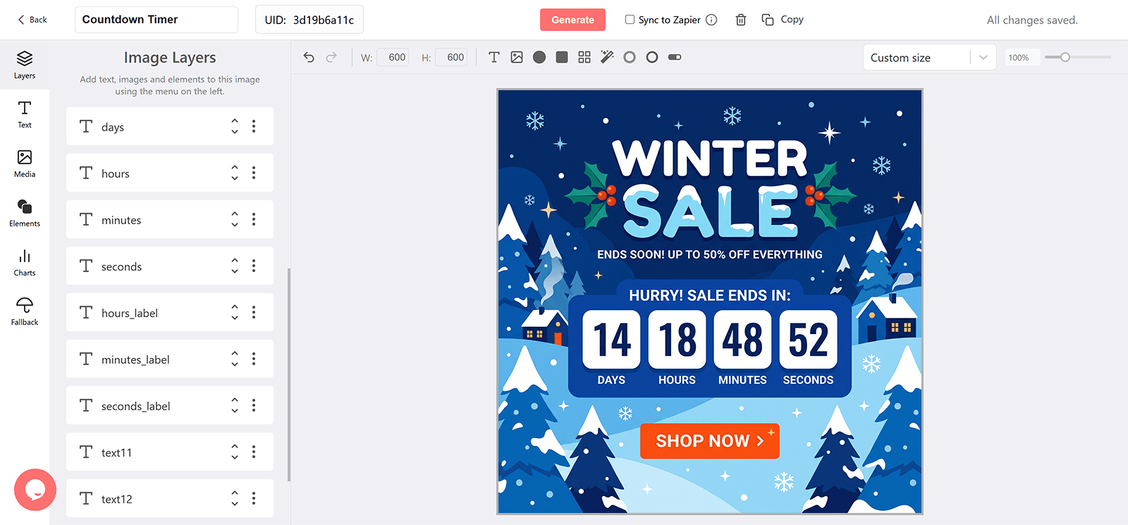Winter Sale Email Countdown Timer Generator