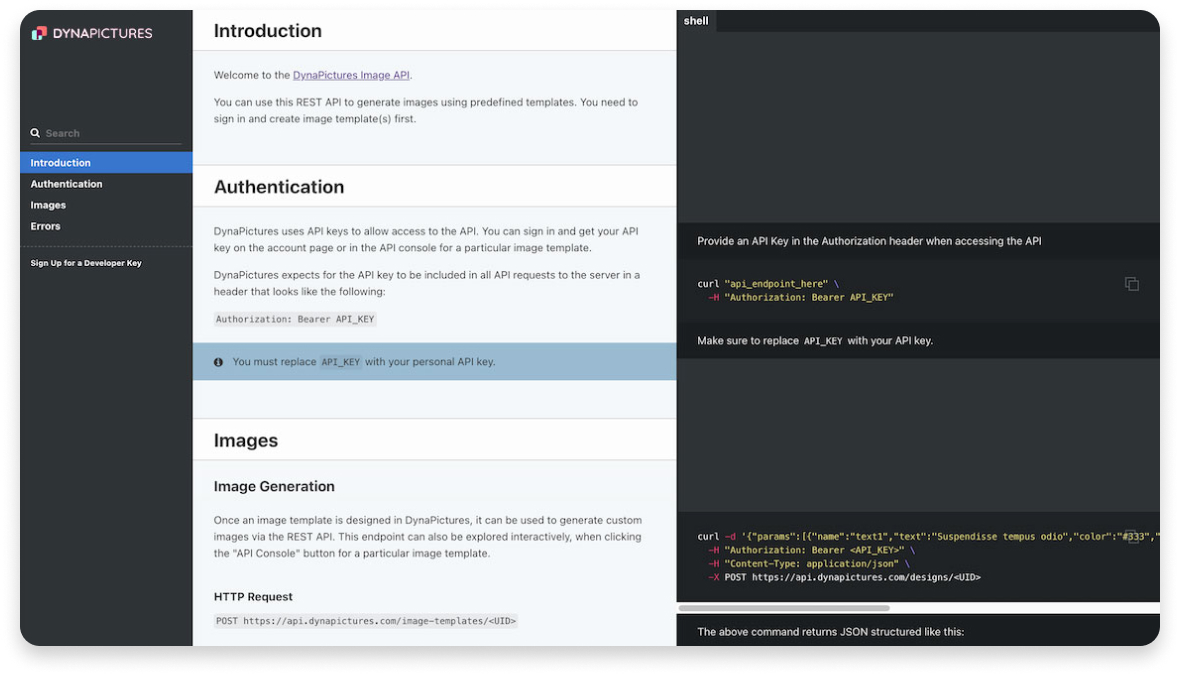 Image Generation API - Generate Images and Banners via API by DynaPictures