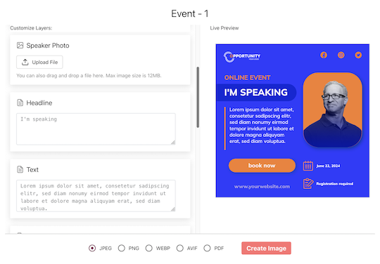 Speakers Share in One Tap, From a Page That Needs No Login