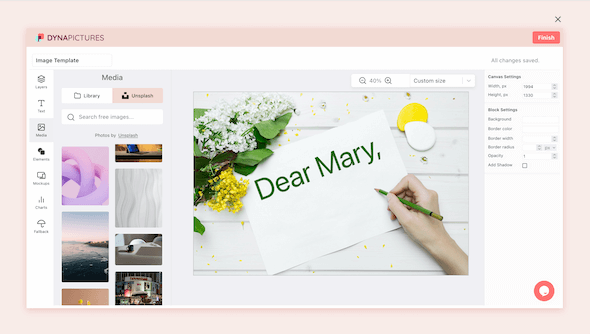 Dynamic image generation using URL params
