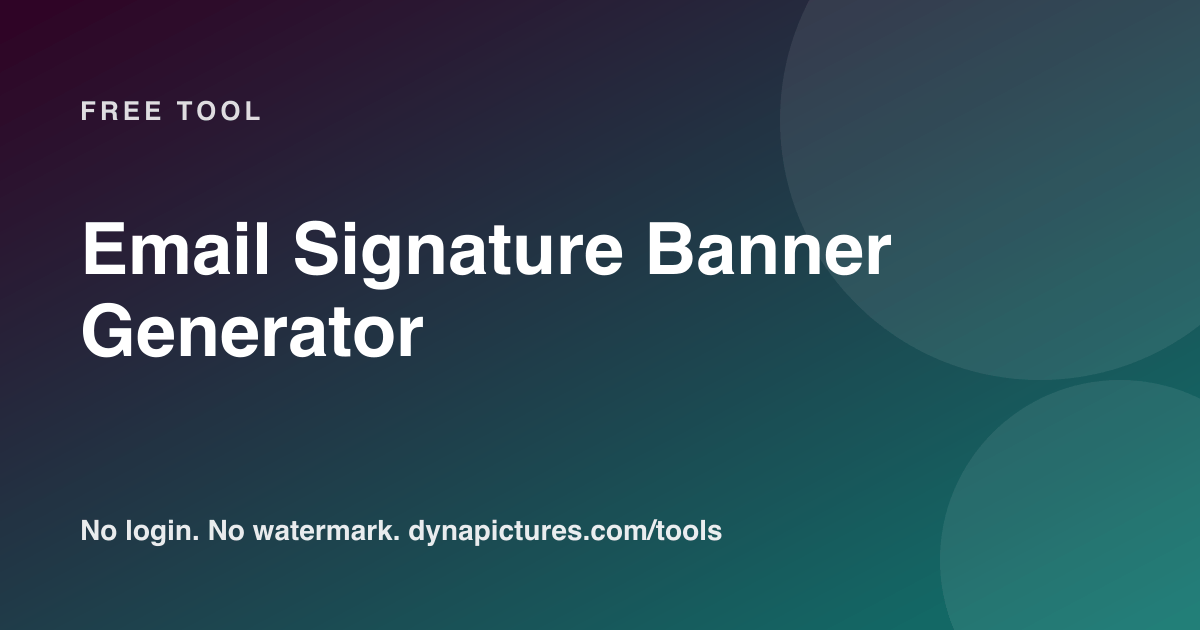 Email Signature Banner Generator