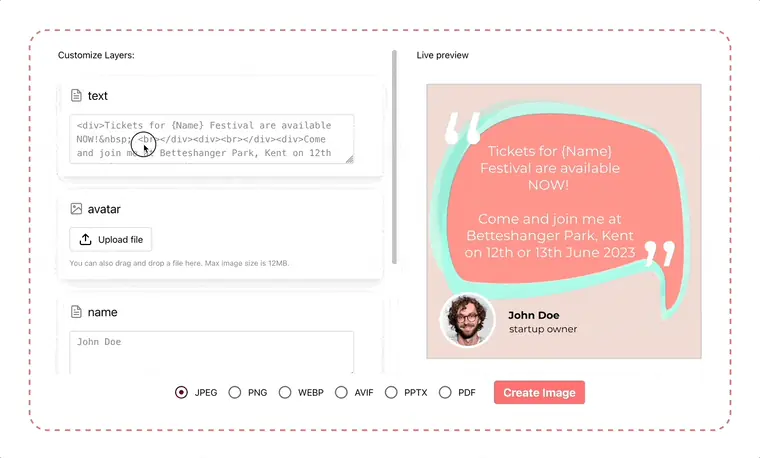 Generate banners for social media