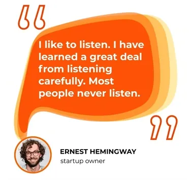 Quote graphic for social media with the author's photo, name and job title