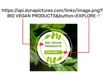 Image URL with text and button parameters that change the generated banner